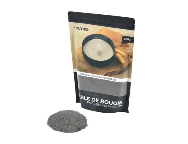 Άμμος Κεριού Homea με 6 φυτίλια - 400g - Black 6SDC001NR 2