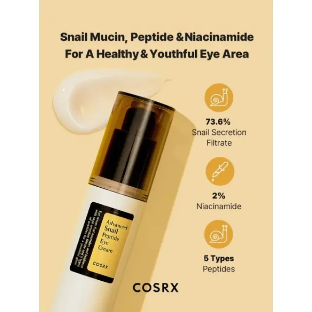 COSRX Κρέμα Ματιών με Βλεννίνη Σαλιγκαριού Advanced Snail Peptide Eye Cream 25ml 2