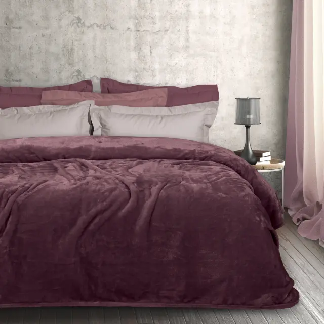Κουβέρτα 160x220 Μονή Velour 350gsm Das Home 1347 Ροδί 100% Πολυέστερ