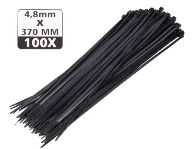 Cable ties 4.8 x 380 mm 100 pieces black