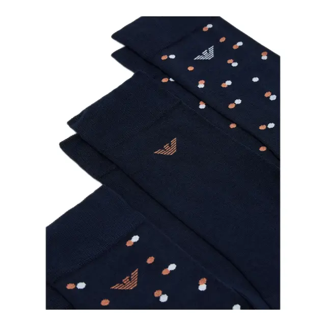 Emporio Armani Ανδρικές Κάλτσες Eagle Logo - 3 Ζεύγη, Χρώμα Pois-Blue-Pois - ONESIZE 2
