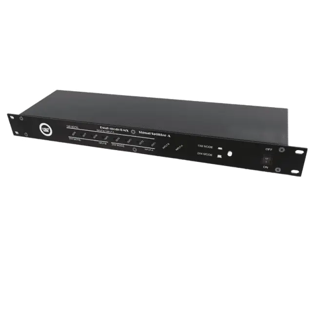 LIGHT4ME XSPLIT 2x4 DMX signal distributor splitter 8-channel 19” 1U rack two operation modes 2