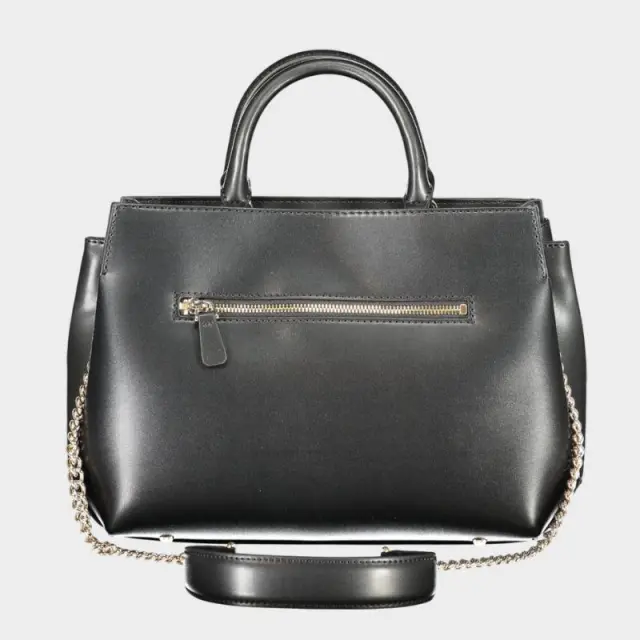 Guess - Γυναικεία Τσάντα Leather Girlfriend Satchel HWVG9639060-BLA Μαύρο 2