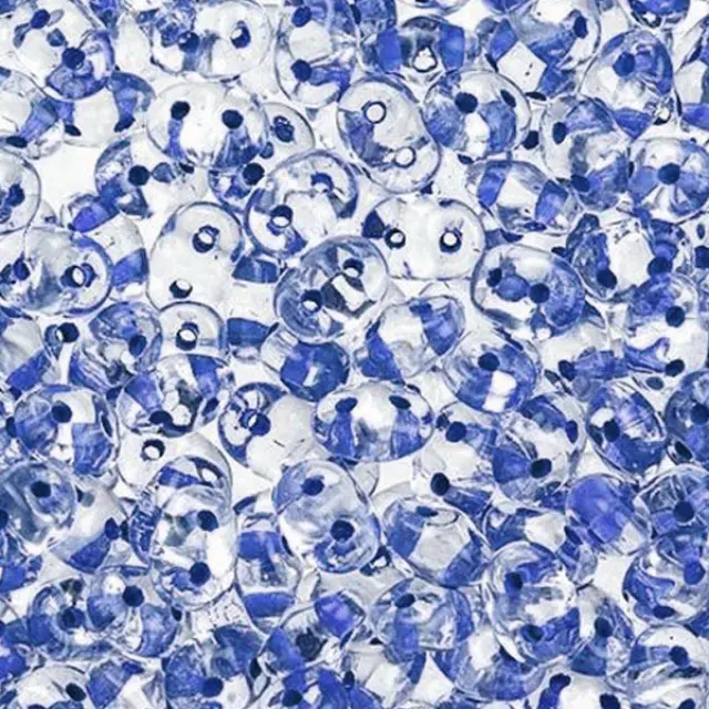 Χάντρα MiniDuo - Crystal Blue Lined 2x4mm ~7gr