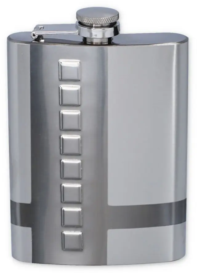 Hip Flask Φλασκί Ποτού Chrome Mat Cross (F3132) - 240ml
