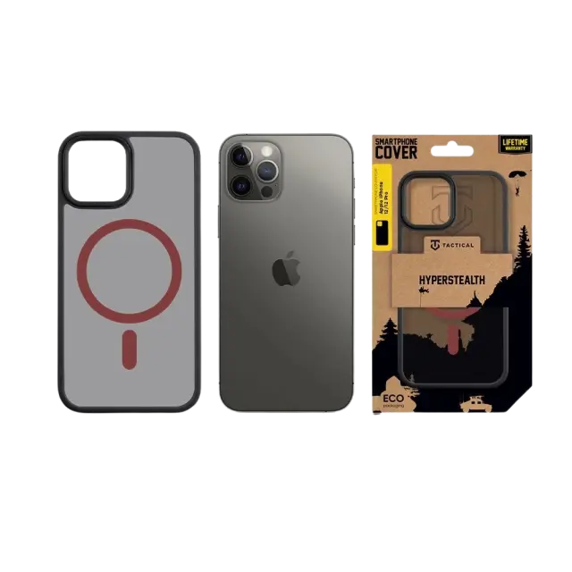 Tactical MagForce Hyperstealth 2.0 Cover for Apple iPhone 12/12 Pro Black/Red 3
