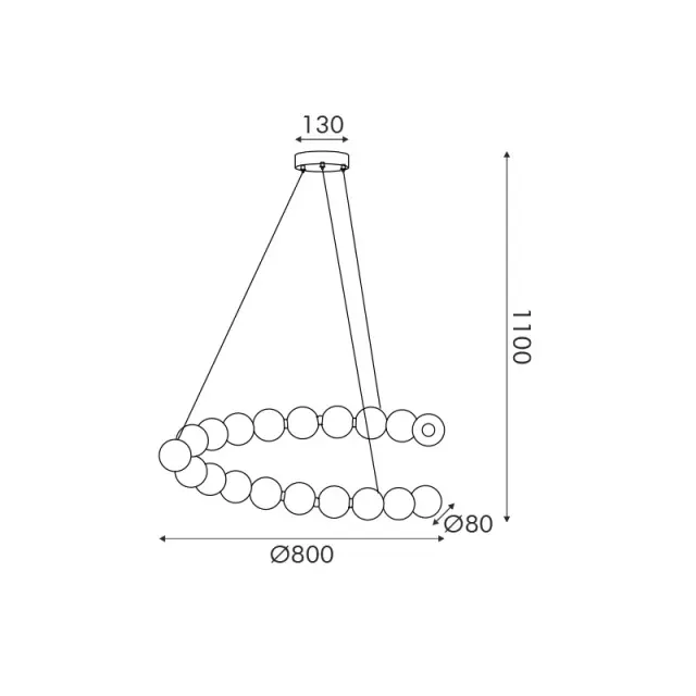 ΚΡΕΜΑΣΤΟ Φ/Σ LED 30W 2200LM 3000K IP20 ΧΡΥΣΟ ΑΛΟΥΜΙΝΙΟ + ΑΚΡΥΛΙΚΟ / HM236LEDP80 2