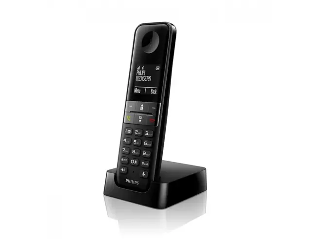 Ασύρματο Τηλέφωνο Philips D4701B/01 με τηλεφωνικό κατάλογο, αναγνώριση κλήσεων και ανοιχτή ακρόαση - Black D4701B/01