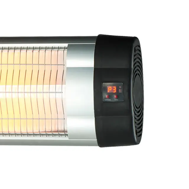 Eurolamp Επιτοίχια Θερμάστρα Χαλαζία 2000W με Τηλεχειριστήριο & LED Οθόνη – IP20 Ασημί Γκρί Μαύρο 2