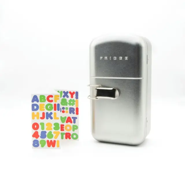 SUCK UK Πρωτότυπο Μεταλλικό Lunchbox: Fridge (with Alphabet stickers)