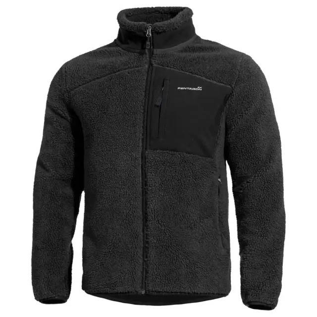 Pentagon Summit Sherpa Fleece-Ζακέτα Fleece για Τακτική & Υπηρεσιακή Χρήση - 01-Black-Μαύρο