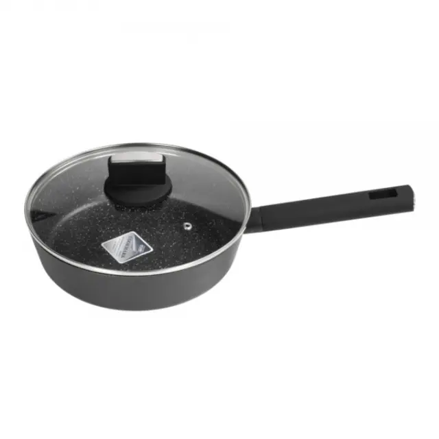 Κατσαρόλα Zilan 28cm 3.9L με Μαρμάρινη Επίστρωση & Γυάλινο Καπάκι 2