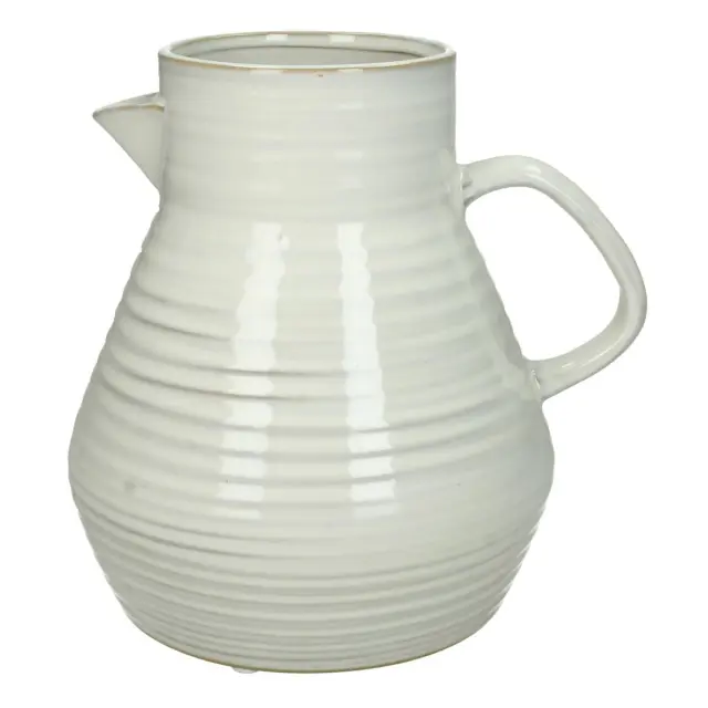Βάζο Κανάτα Λευκό Πέτρα 20x17.5x20cm