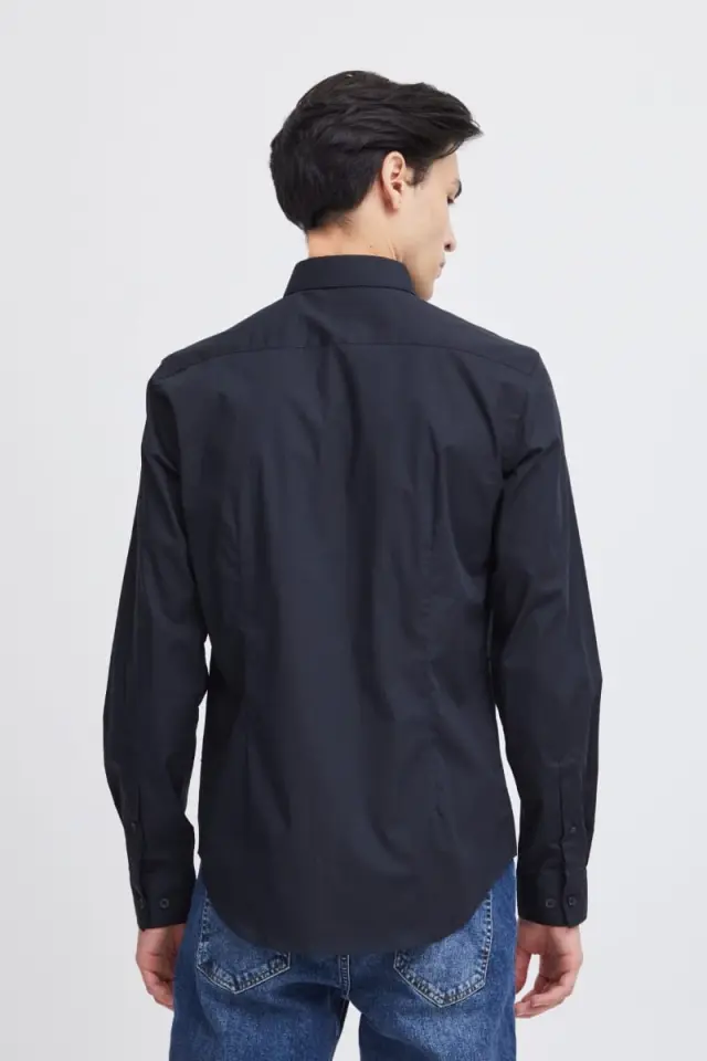 Casual Friday Ανδρικό Πουκάμισο Μακρυμάνικο 500924 Βαμβακερό Slim-Fit – Black - M 3