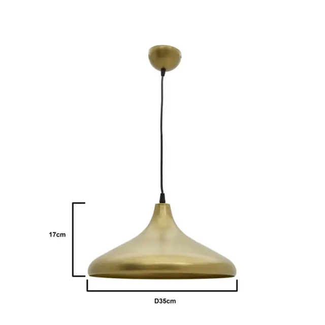 Φωτιστικό Οροφής Χρυσό Μέταλλο Φ35x17/90cm 6-10-584-0041 2