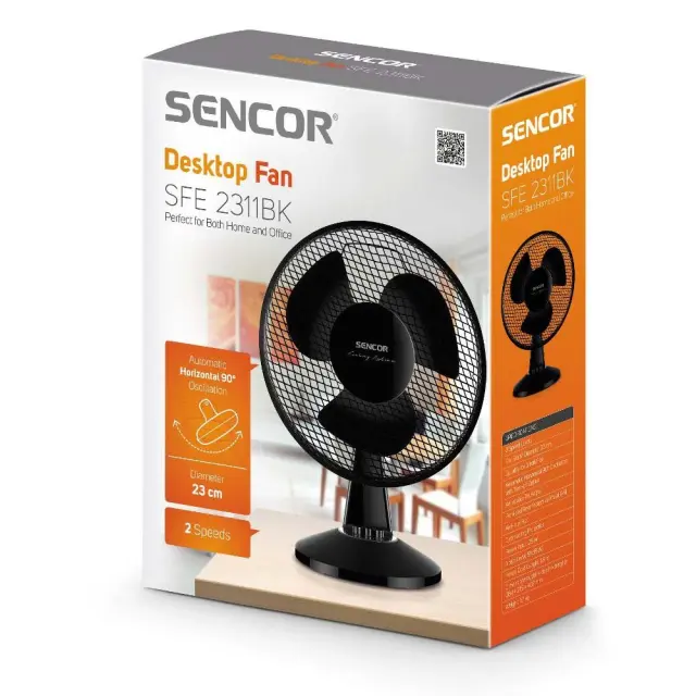 Επιτραπέζιος Ανεμιστήρας Sencor SFE 2311BK 30W Διάμετρου 23cm 2 Ταχυτήτων Μαύρος 2