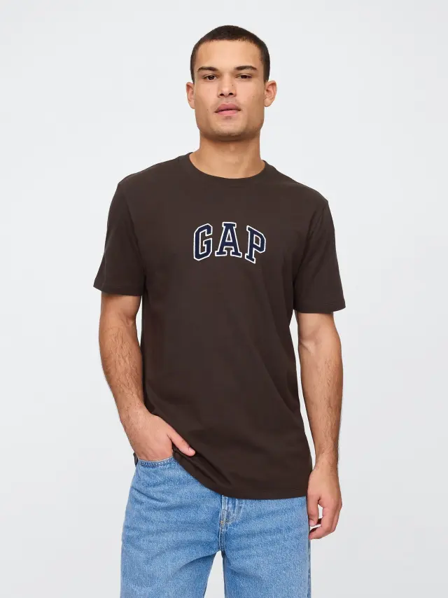 Ανδρική Μπλούζα με Gap Arch Λογότυπο TERRA BROWN - S