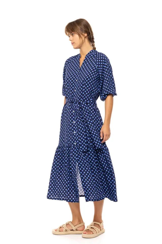 Beachwear Long B566 Blue Azure Pink Label 3