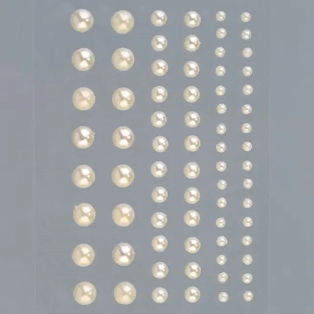 Αυτοκόλλητα Στρας Efco - Στρογγυλό Cream Pearl 3-5-7mm - 72τεμ