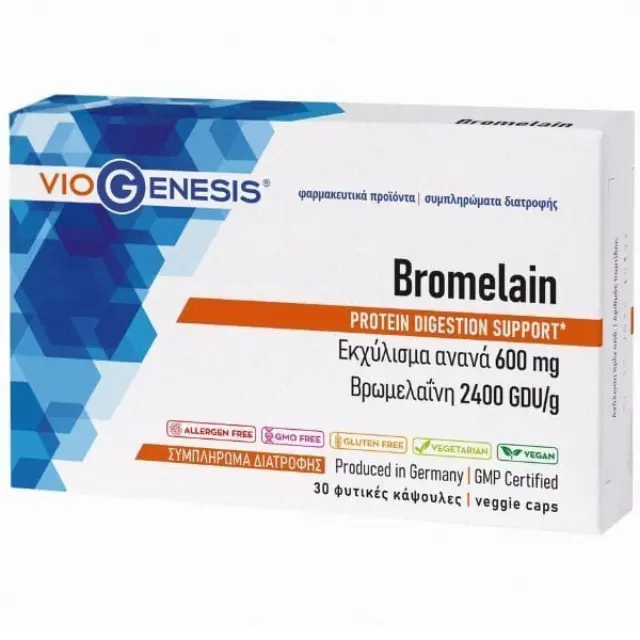 VIOGENESIS Bromelain 2400GDU/g, 30veg.caps
