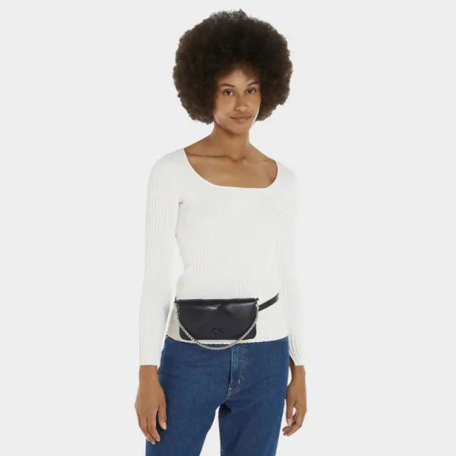 Calvin Klein - Γυναικείο Τσαντάκι Μέσης﻿ Crossbody Bumbag Quilt K60K611668-BEH Μαύρο 3