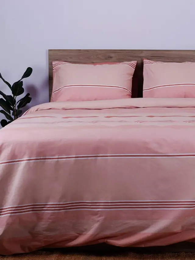 Σετ Σεντόνια Cotton Feelings 2034 Pink Υπέρδιπλο (235x270) Sunshine