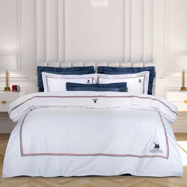 Σετ Σεντόνια 240Χ270 Υπέρδιπλα Classic Greenwich Polo Club 2173 Λευκό 100% βαμβακερόΧωρίς Λάστιχο