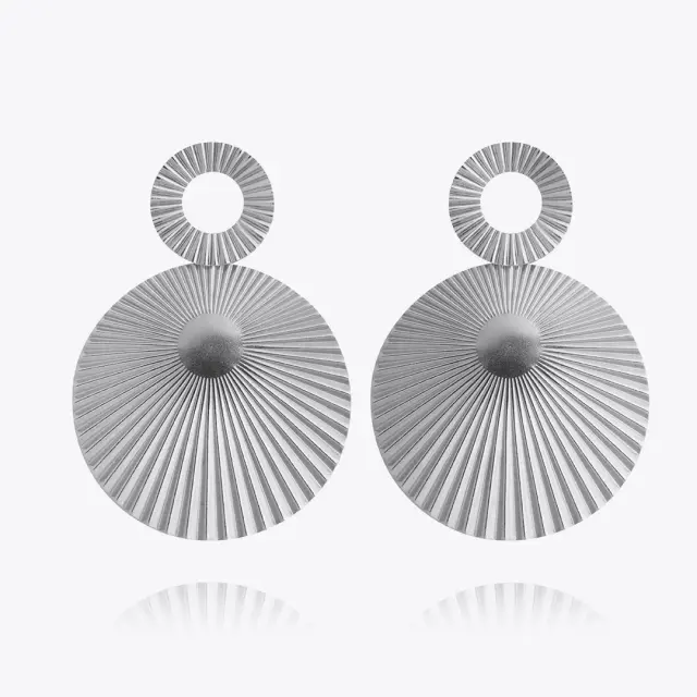 Big Sun Earrings/ Rhodium