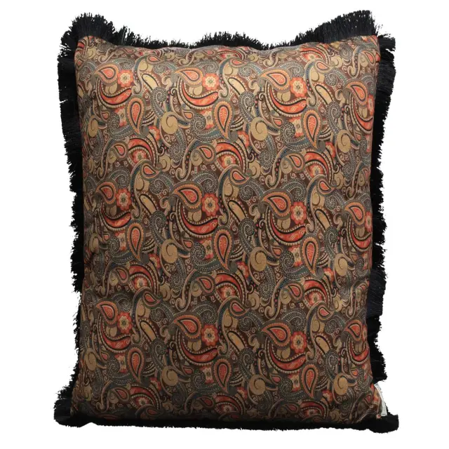 Μαξιλάρι Paisley Πορτοκαλί Βελούδο 60x60cm 2