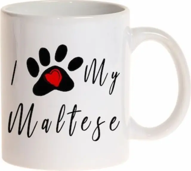 κούπα σκύλος πατούσα i love my maltese 325ml