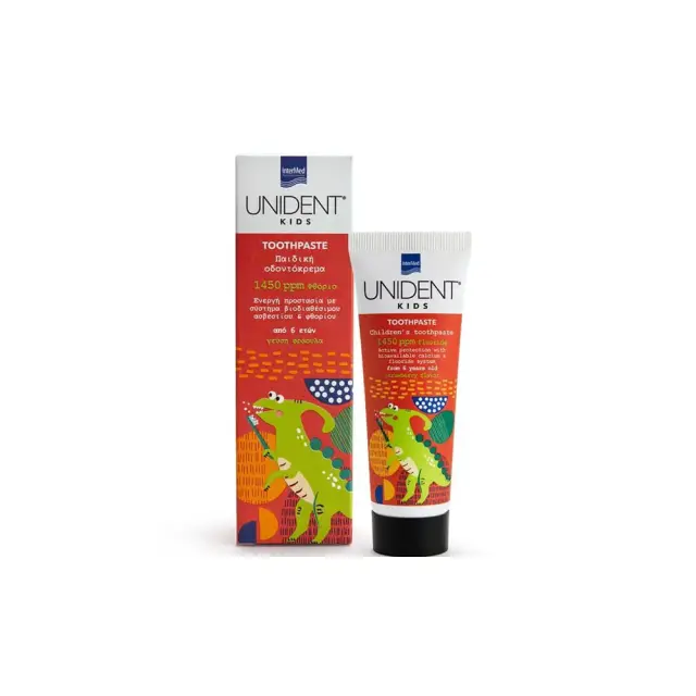 INTERMED Unident Kids Toothpaste 1450ppm Παιδική οδοντόκρεμα με βιοδιαθέσιμο ασβέστιο και φθόριο 50ml