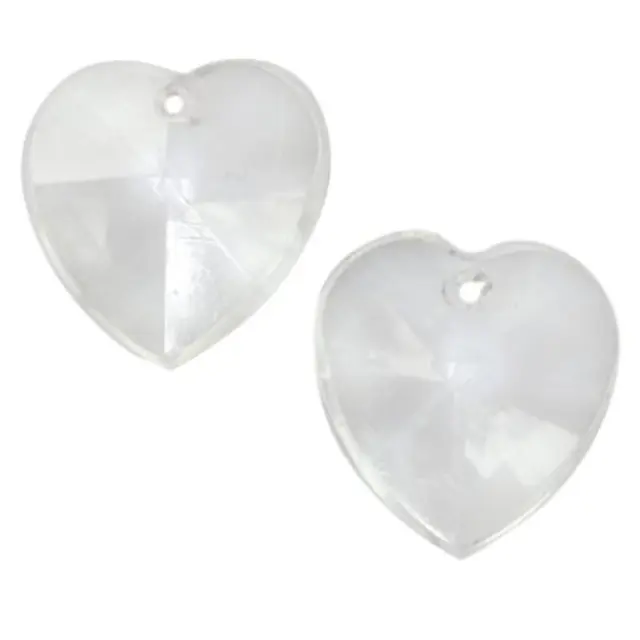 Χάντρα Συνθετική Heart Transparent Ice - 14x14mm - 40τεμ