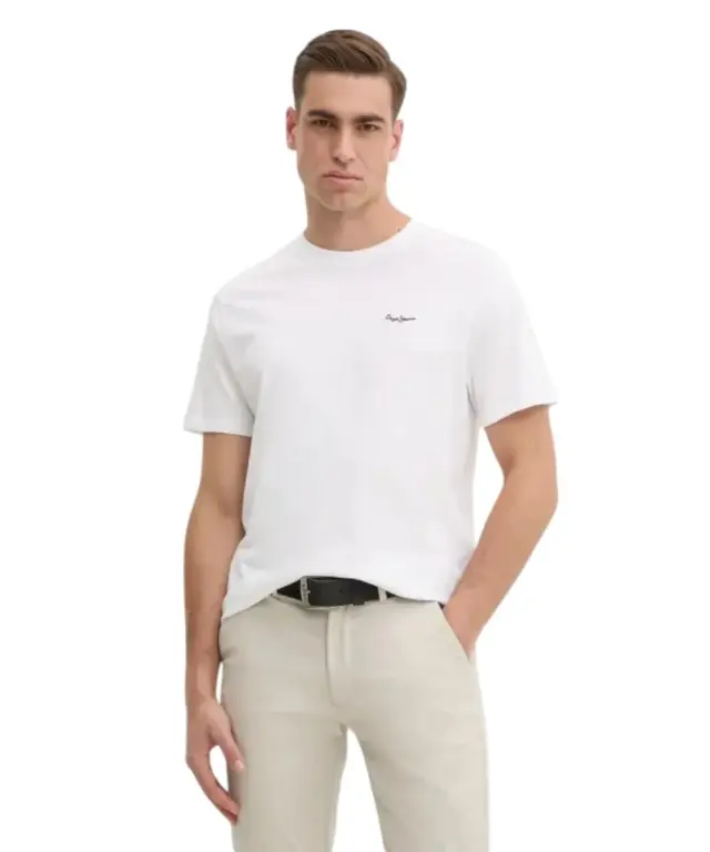 Pepe Jeans - Ανδρικό T-shirt Contrast Connor Regular Fit PM509933-800 Λευκό - XL