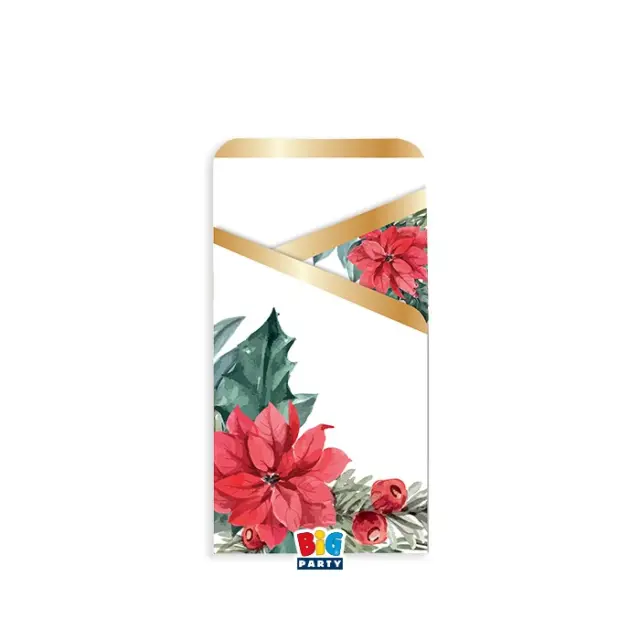 Θήκη για Μαχαιροπίρουνα Chic Poinsettia - Πουασέντια / 8 τμχ