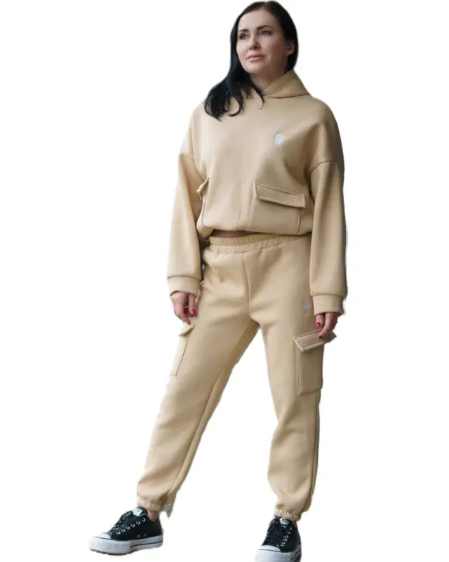 GHETTO Cotton Hoodie + Pants Set with Big Pockets | Streetwear Edition One Size