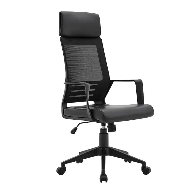 Πολυθρόνα Γραφείου BF2500 Μαύρο Mesh/PVC/PU 58x62x116/126cm