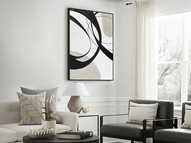 Actio II 386692 – Πίνακας Acrylic 80x120cm με Μαύρο Πλαίσιο Άσπρο Γκρί 2
