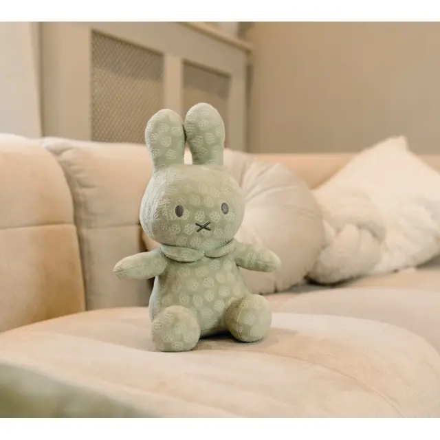 Λούτρινο Από Βελουτέ Ύφασμα 30cm Πράσινο Miffy Flowers 3