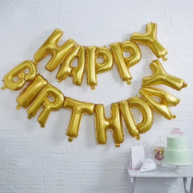 Σετ μπαλόνια "HAPPY BIRTHDAY" 40cm ΧΡΥΣΟ