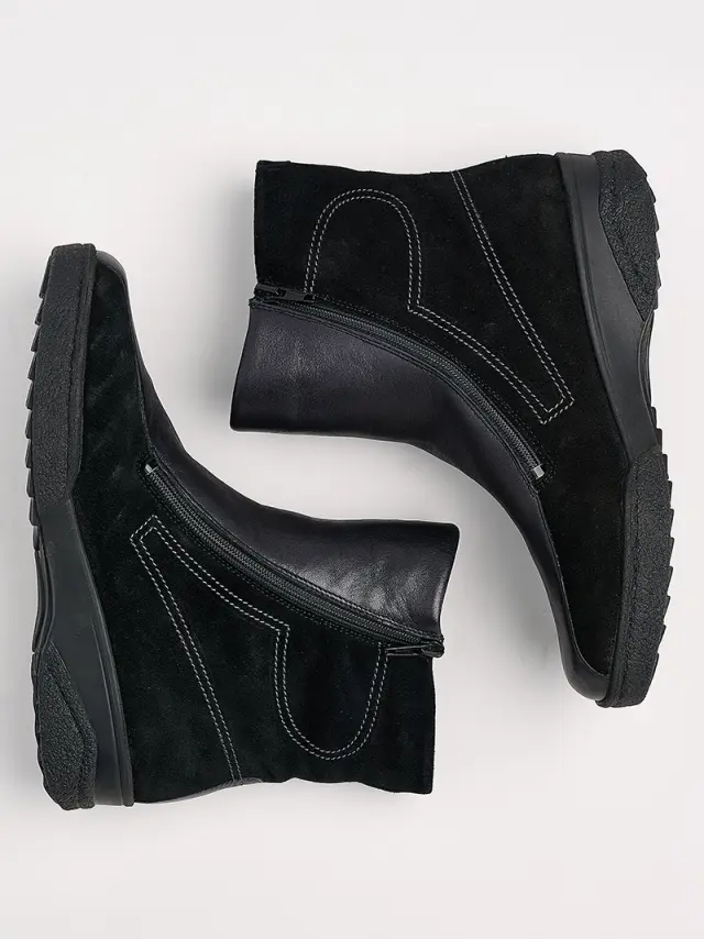 Solidus Μποτάκια Γυναικείο δέρμα/δέρμα suede Μαύρο SOL/26372 VEL/SCHWARZ 3