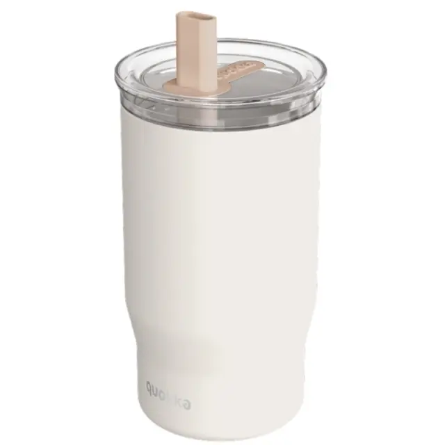 Quokka Κούπα Θερμός Ανοξείδωτο BPA Free Λευκό Ivory 720m με Καλαμάκι- 40140