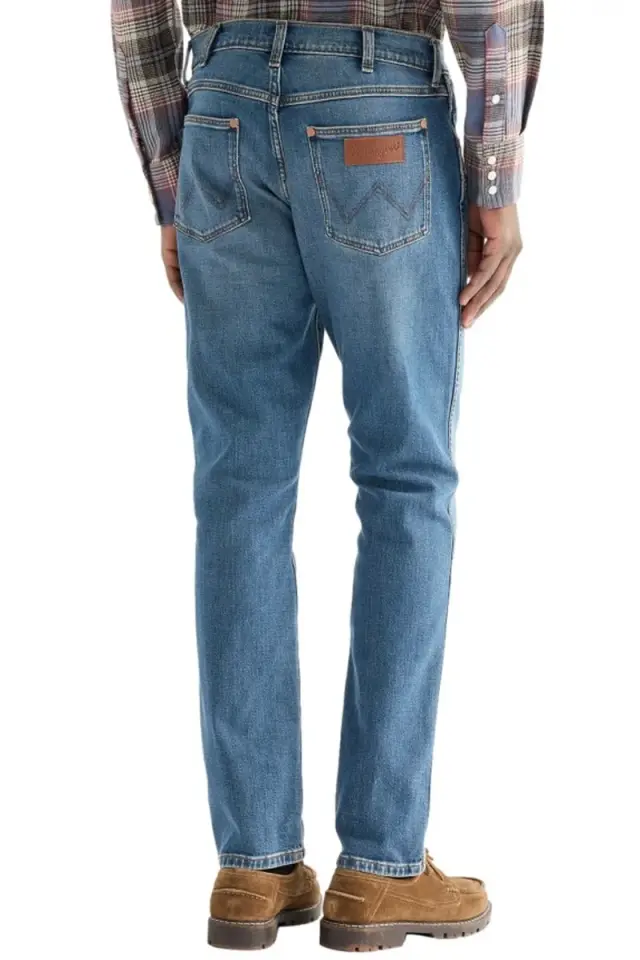 Wrangler Ανδρικό LARSTON DUSTY MOON Τζιν Παντελόνι 112386879 – Washed Blue - 30W 32L 2