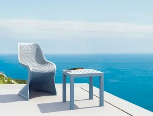 Τραπέζι OCEAN Silver Grey PP 45x45x45cm 3