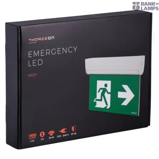 Emergency LED 3H 3W 6000K 50Lm 30m IP40 IK05 white