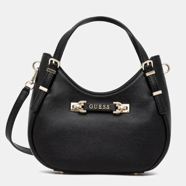 Guess - Γυναικεία Τσάντα Χειρός Mini Lefia Satchel HWBG9644050-BLA Μαύρο
