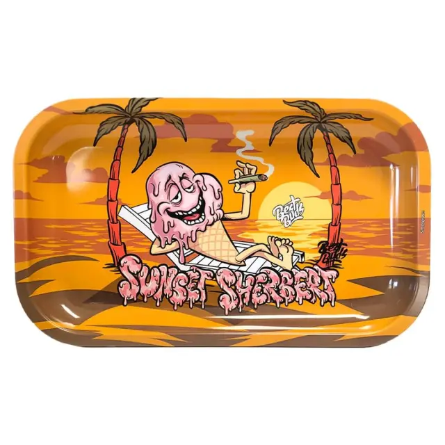 Best Buds Sunset Sherbet Metal Rolling Tray Long 16×27 cm