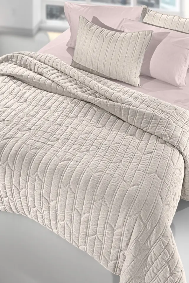 ΣΕΤ ΚΟΥΒΕΡΛΙ KING SIZE (250×240) ΜΕ ΜΑΞΙΛΑΡΟΘΗΚΗ (50×50) AURORA NATURAL GUY LAROCHE