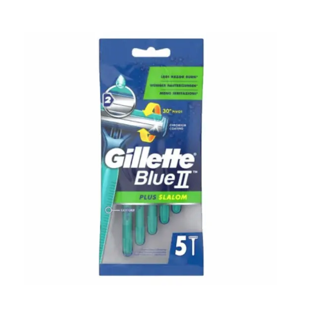 Gillette Blue ΙΙ Plus Slalom Sensitive Skin, Ξυραφάκια μιας Χρήσης, 5τμχ