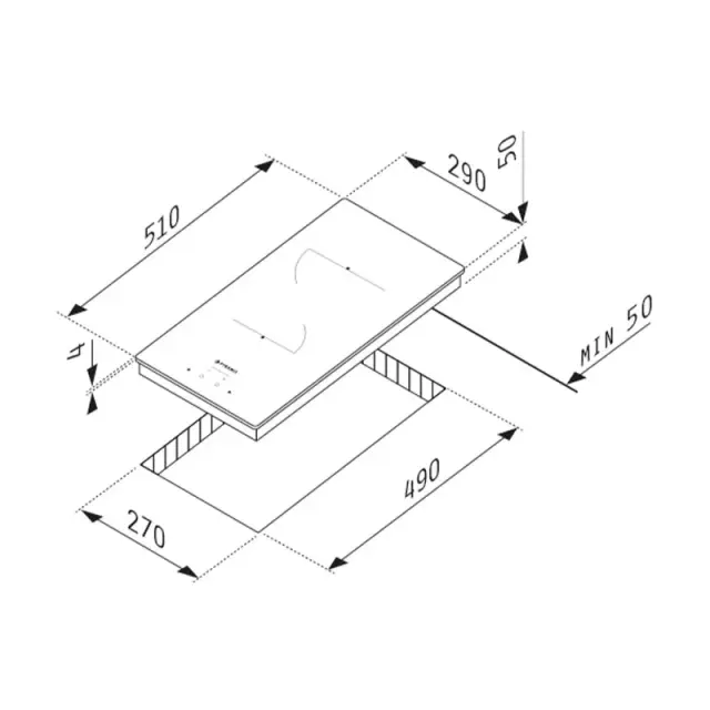 Pyramis PHC31210FMB Domino Κεραμική Εστία Αφής 2 Ζωνών Χωρίς Πλαίσιο Π29cm Μαύρη 3