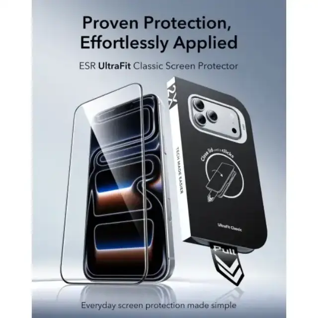 Esr Ultrafit Classic Tempered Glass 2-pack Iphone 17 Pro / 18 Pro Black 2